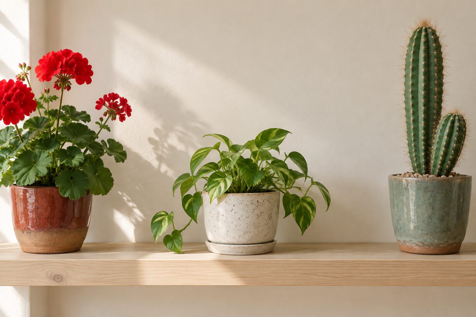 Original synthetic example showing three potted plants